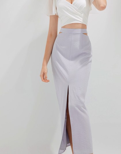 Sexy Side Hollow Slit Long Skirt