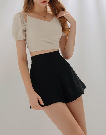 Solid Flowy A-Line Shorts