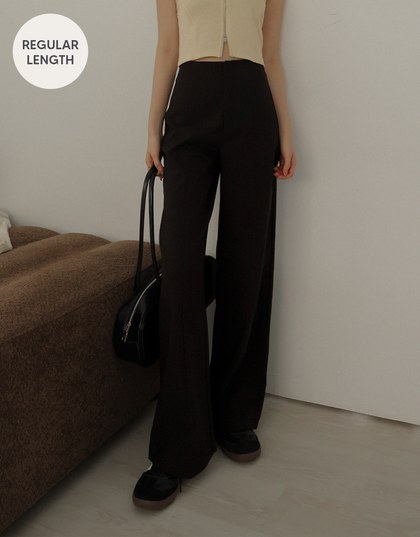 Regular Length High Waist Straight Leg Trousers