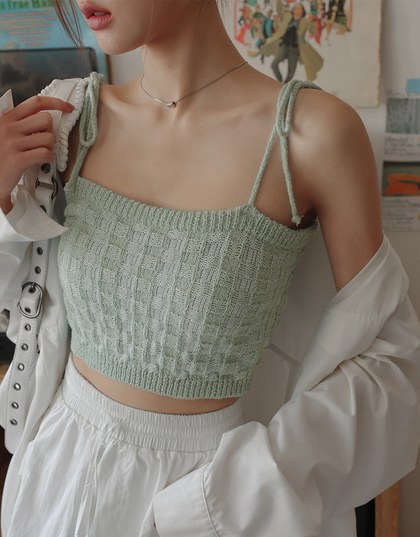 Two Tone Knit Cami Top