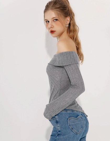 Sheer Asymmetrical Off Shoulder Top