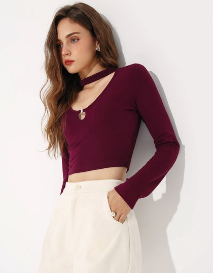 Sexy Halter Cutout Knit Top