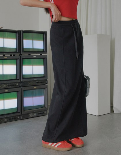 H Line Straight Cut Long Skirt