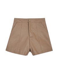 Textured A-Line Slimming Leather Shorts