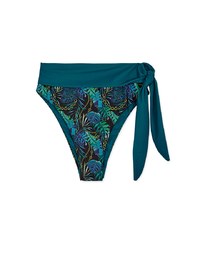 Printed High Waist Tie-Bow Flattering Bikini Bottom