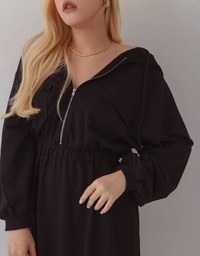 Laidback Side-Slit Hoodie Maxi Dress