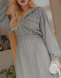 Laidback Side-Slit Hoodie Maxi Dress