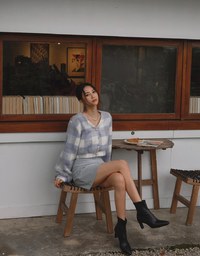 Elevated Casual Woolen Plaid Buttoned Jacket