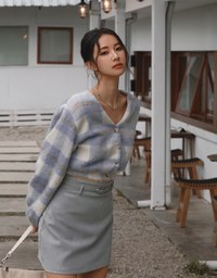 Elevated Casual Woolen Plaid Buttoned Jacket