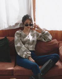 Elevated Casual Woolen Plaid Buttoned Jacket