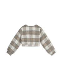 Elevated Casual Woolen Plaid Buttoned Jacket