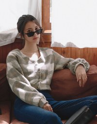 Elevated Casual Woolen Plaid Buttoned Jacket