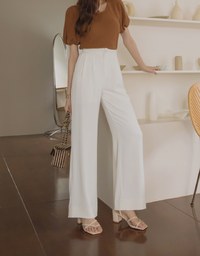 Sleek CEO Style Pleated Suit Wide Pants