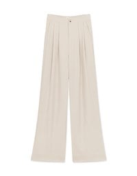 Sleek CEO Style Pleated Suit Wide Pants