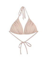 Ruched Wrinkled Single Tie Strap Push Up Bikini Top