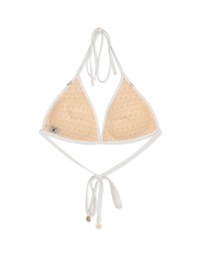 Totem Embroidery Single Tie Strap Push Up Bikini Top (Thick Padded)