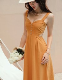 Sweetheart Neckline Side-Hollow Maxi Dress