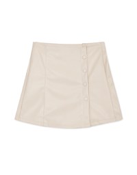 360° High Waist Buttoned Leather Skort