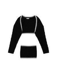 [I'M Meme]  Contrast Color Two-Piece Knit Top