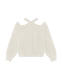 Cutout Off-The-Shoulder Knit Loose Top