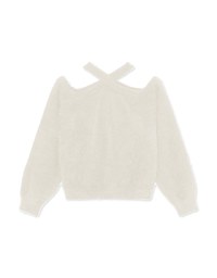 Cutout Off-The-Shoulder Knit Loose Top