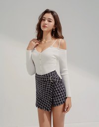 Chic Style Wool Buckled Skirt