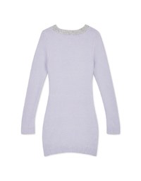 V-Neck Buttoned Knitted Min Dress