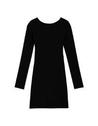 Warm↑Up 2.0  Push-Up Light Velvet Slit Long-Sleeved Mini Dress