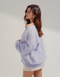 Button-Breasted Oversized Knit Jacket