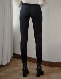 Double-Button High Waist Skinny Jeans