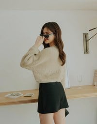 Loose Plush Knit Crop Top