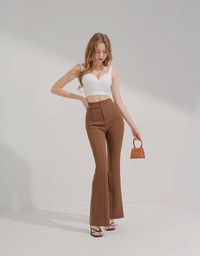 Tailorable Elastic High-Rise Flared Pants