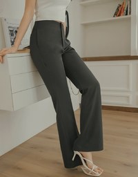 Plain High Waist Slim Trumpet Pants