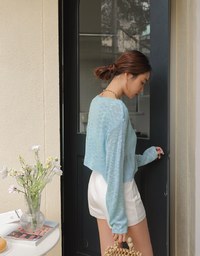Mixed Color Knitted Crop Top