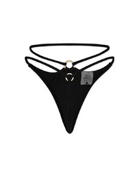 Single Ring Hollow Sexy Thong Bikini Bottom Trunck