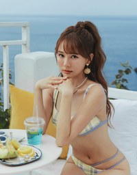 【Lisa's Design】 2WAY Checkered Hollow Tie Bikini Top