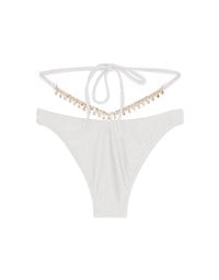 Fringed Rhinestone Tie-Up Bikini Bottom Trunck