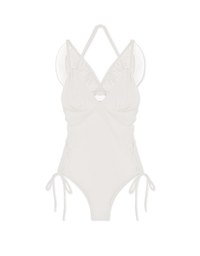 【Lisa's Design】 Double Strap Mesh One-Piece Swimsuit (Thick Padded & Extended Length)