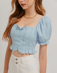 2Way Ruffled Lace Breasted Top