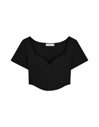 Cooling Push-Up u Collar Crop Fit Bra Top