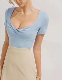 Knot Front Ribbed Top