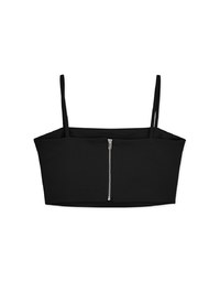 Back Zipper Thin Shoulder Tube Cami Top (With Padding)