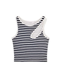 Irregular Sloping Shoulder Hollow Vest (With Padding)