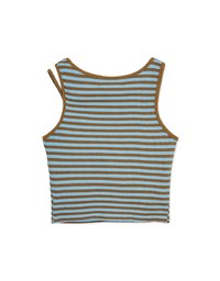 Irregular Sloping Shoulder Hollow Vest (With Padding)