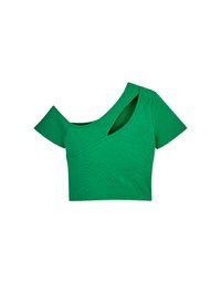 Sloping Shoulder Hollow Top (With Padding)