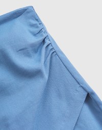Side Shirred Wrap Hip Skirt
