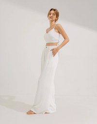Cool Double-Breasted Pleated Wide Trousers