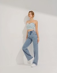 Side Crossover Cutout Jeans