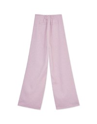 Floral Woolen Pleated Wide Trousers