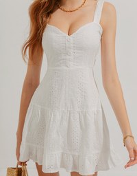 Broderie Anglaise Lace Vest Short Dress